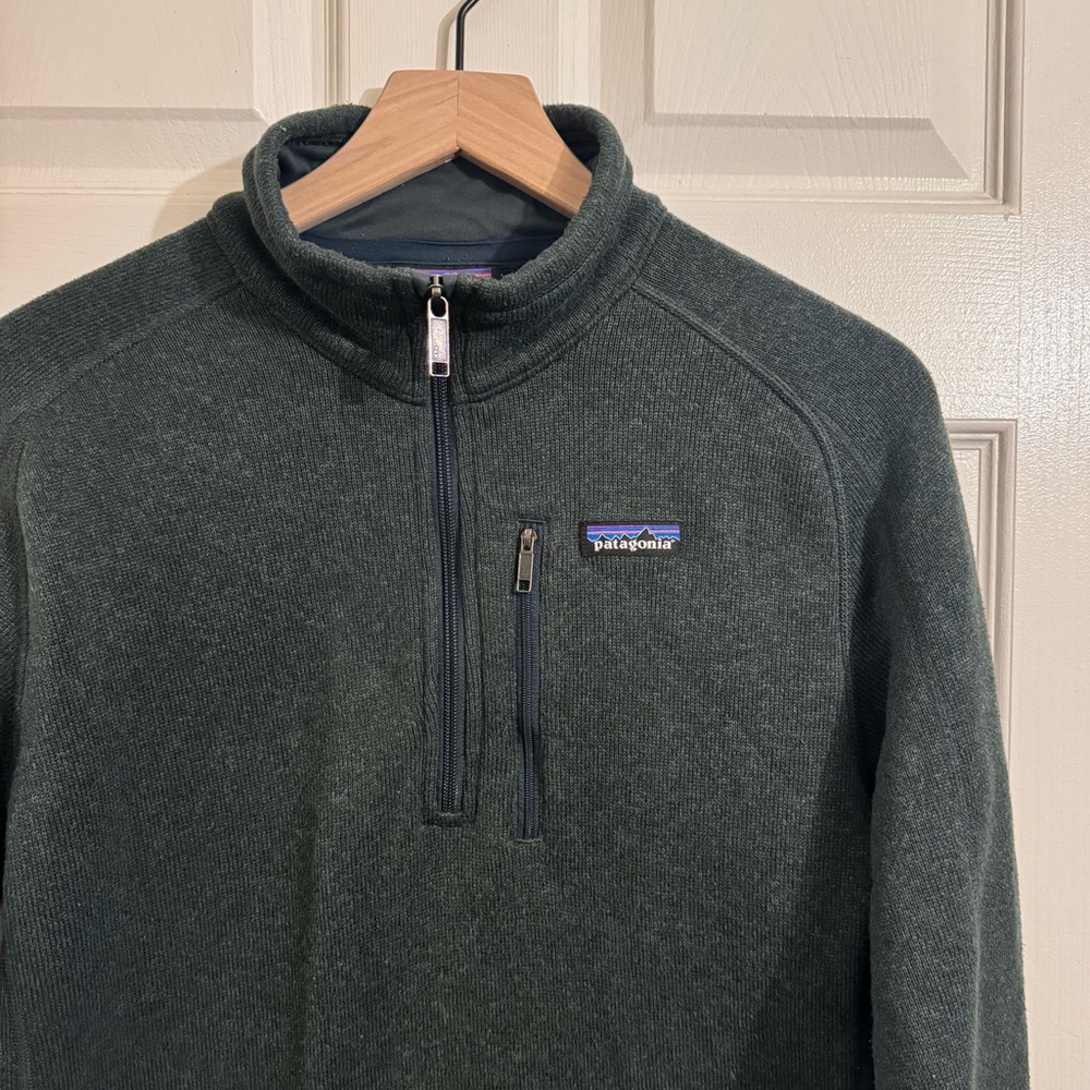 Patagonia Mens M Better Sweater 1/4 Zip Fleece Pullover Jacket MEDIUM Green coat